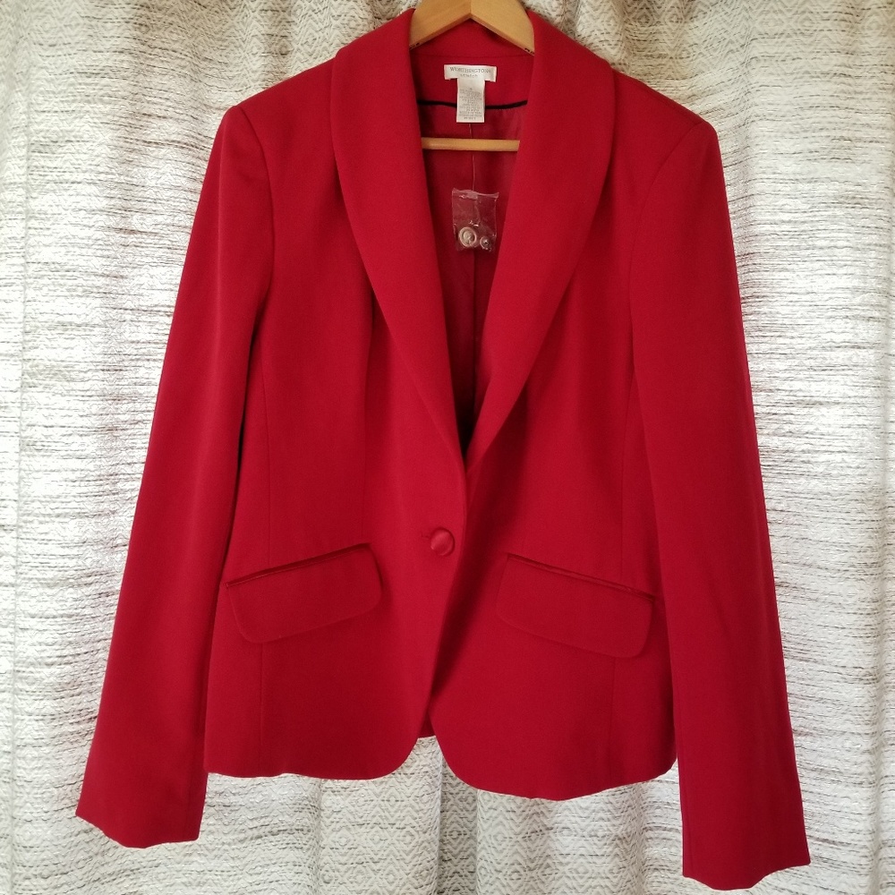 Worthington Dress Blazer Red 8 14 NWOT - Picture 2 of 8